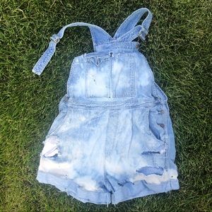 Vintage, GAP hand distressed shorts overalls